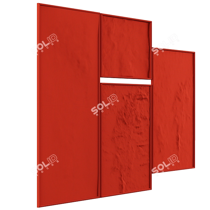 Colorful Abstract Canvas Artworks 3D model image 4