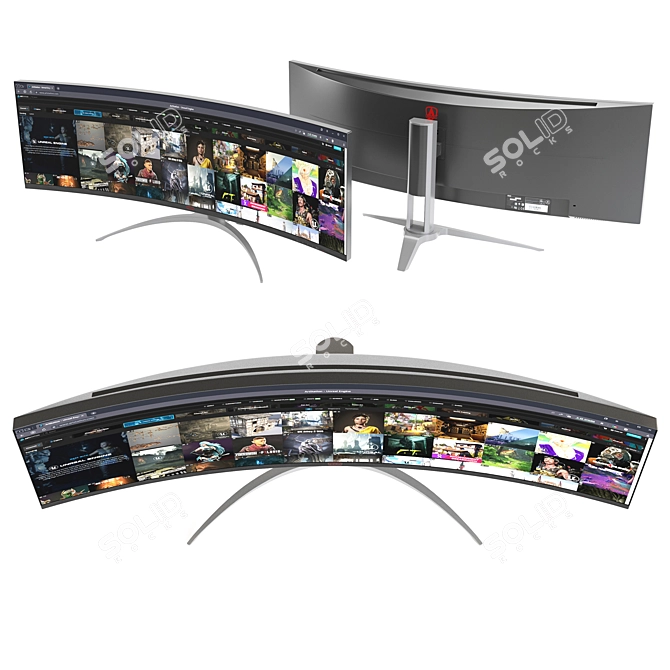 AOC AGON AG493UCX Ultra-Wide Monitor 3D model image 3