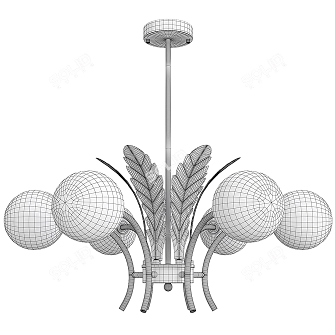 Sphere Glass Chandelier White Pink 3D model image 2