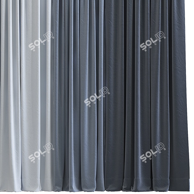 Sophisticated Curtain Design 3D model image 2