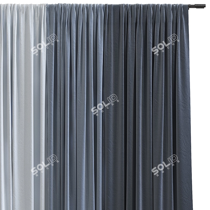 Sophisticated Curtain Design 3D model image 3