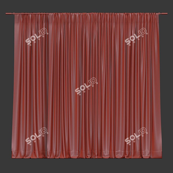 Sophisticated Curtain Design 3D model image 4