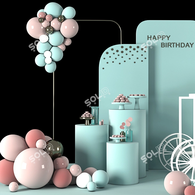 Party Perfect Birthday Set 3D model image 2