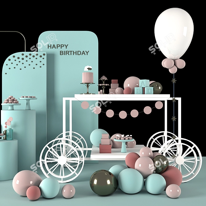 Party Perfect Birthday Set 3D model image 3