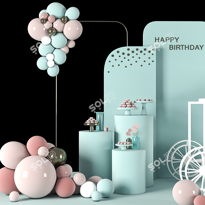 Party Perfect Birthday Set 3D model image 7