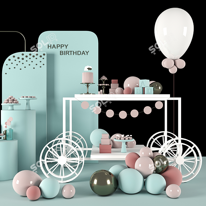 Party Perfect Birthday Set 3D model image 8