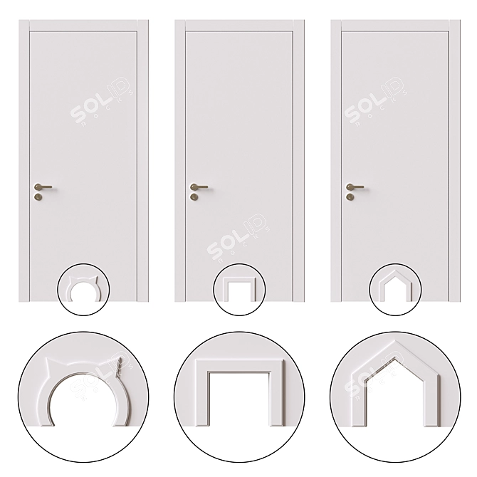 Cat Doors Selection Kit, Modern & Classic 3D model image 2