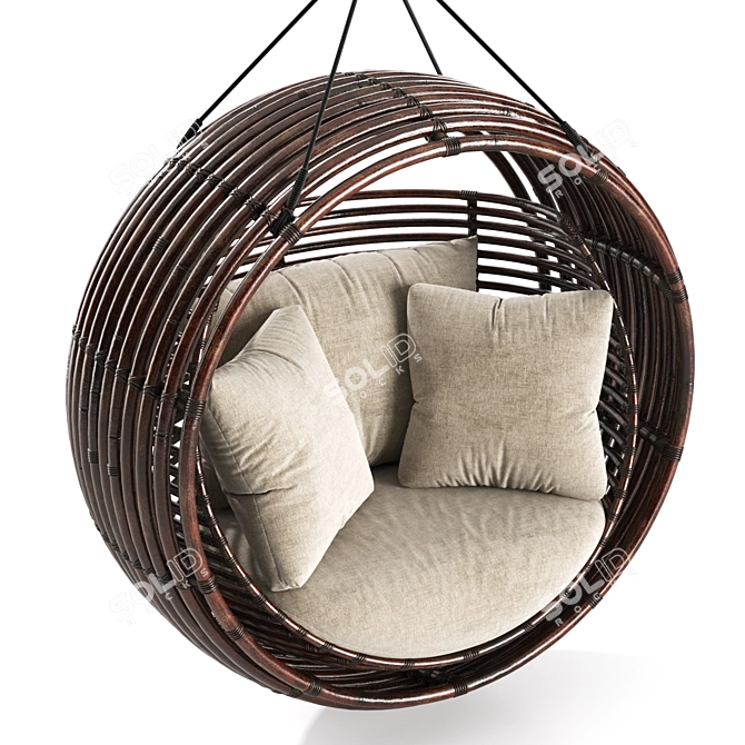 Handcrafted Apui Swing with Pillows 3D model image 6