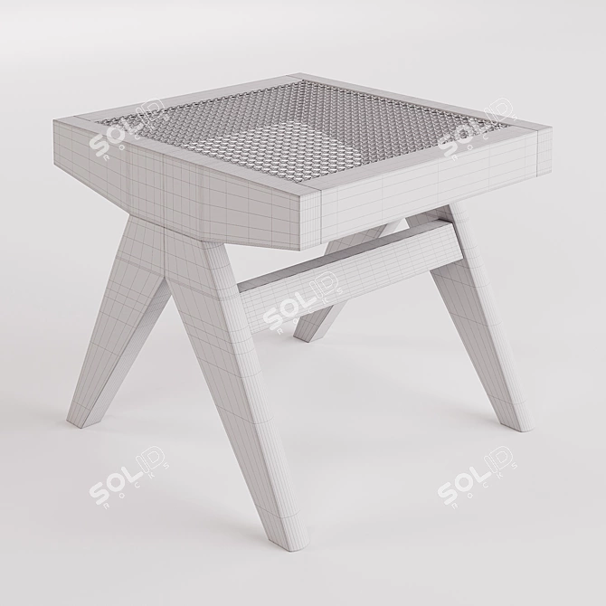 Pierre Jeanneret Cassina Stool 3D 3D model image 3