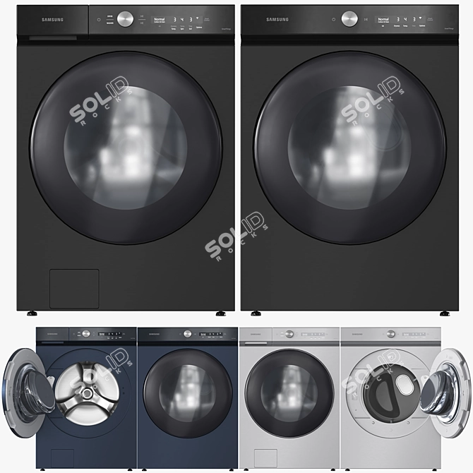 BespoWasherDryerSet 4kTexture 3D model image 9