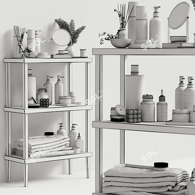 Bathroom Accessories 3D Models Set 3D model image 6