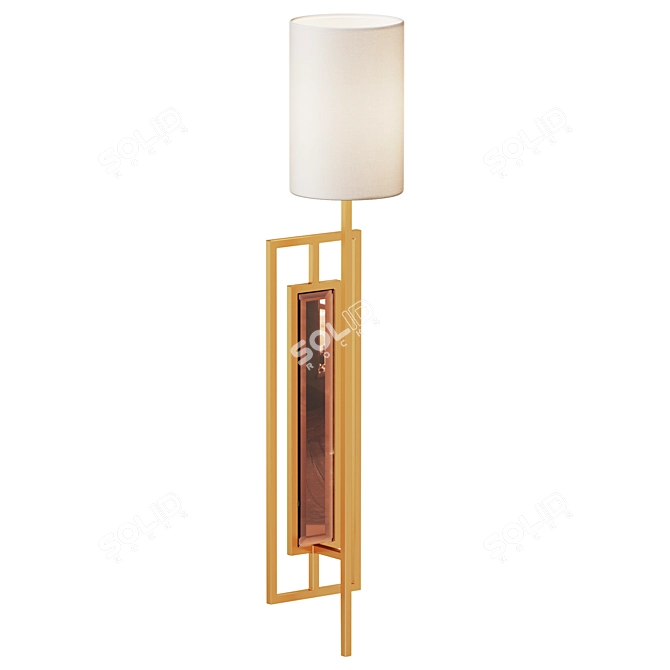 Amber Glass Wall Sconce 3D model image 1