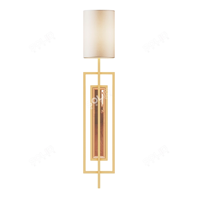 Amber Glass Wall Sconce 3D model image 2