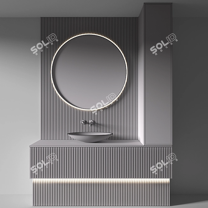 Editable Wardrobe Furniture Set 3D 3D model image 3