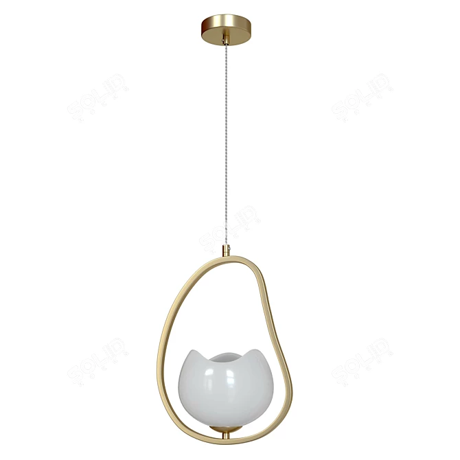 Golden Waterlily Pendant Light 3D model image 1