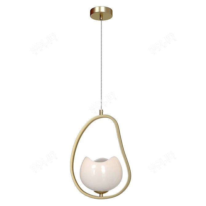 Golden Waterlily Pendant Light 3D model image 2