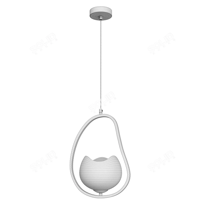 Golden Waterlily Pendant Light 3D model image 3