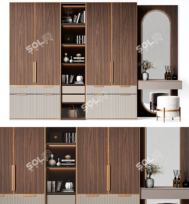  Modern Hallway Furniture Set 3D model image 1