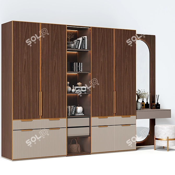  Modern Hallway Furniture Set 3D model image 2