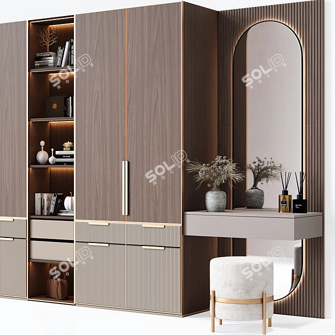  Modern Hallway Furniture Set 3D model image 3