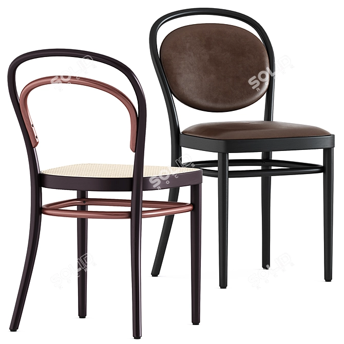 Sleek 214 P Thonet Chair 3D model image 1