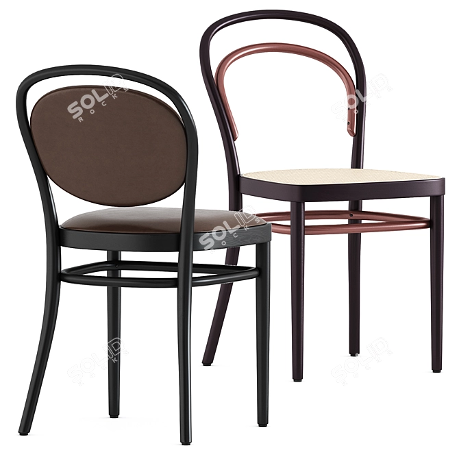 Sleek 214 P Thonet Chair 3D model image 2