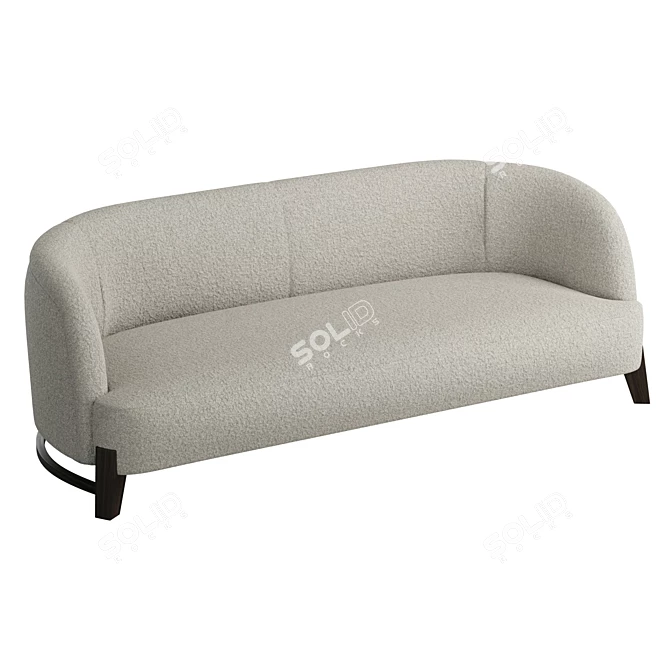 Amber Lewis Boucle Sofa with Walnut Legs 3D model image 1