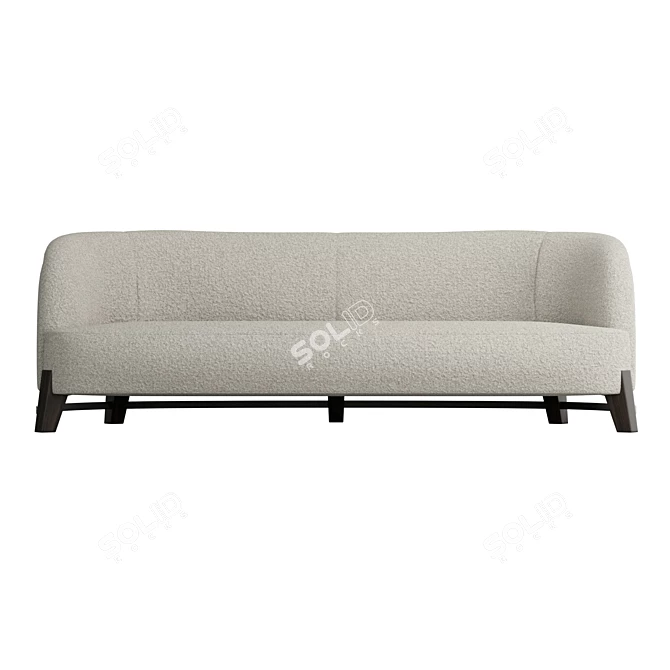 Amber Lewis Boucle Sofa with Walnut Legs 3D model image 2