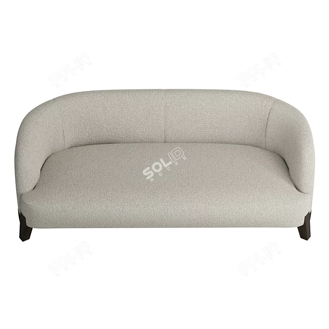 Amber Lewis Boucle Sofa with Walnut Legs 3D model image 3