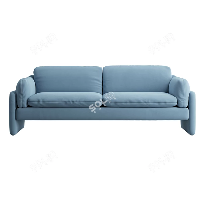 Relaxed Down-Filled Two-Cushion Sofa 3D model image 2