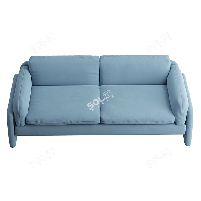 Relaxed Down-Filled Two-Cushion Sofa 3D model image 3