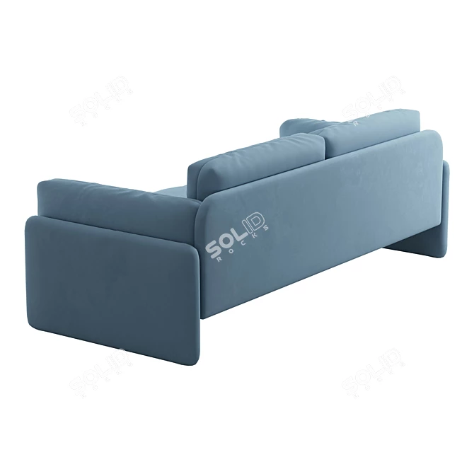 Relaxed Down-Filled Two-Cushion Sofa 3D model image 4