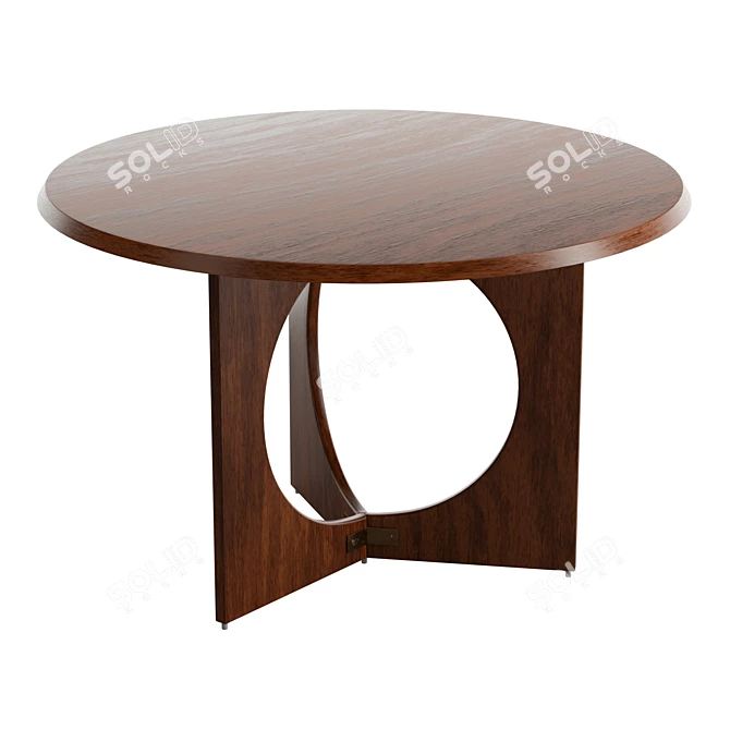 Sculptural Oak Dining Table 3D model image 1