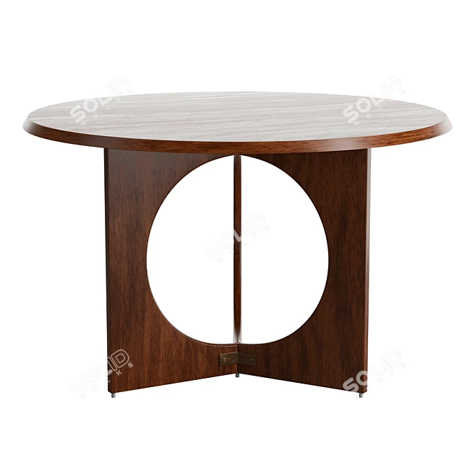 Sculptural Oak Dining Table 3D model image 2