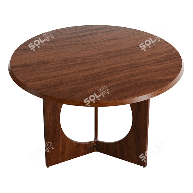 Sculptural Oak Dining Table 3D model image 3