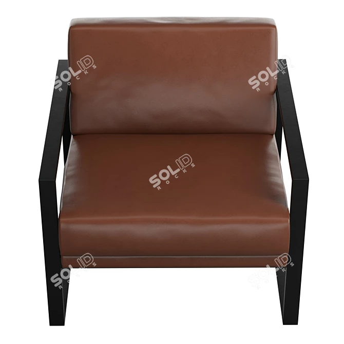 Contemporary Steel Frame Box Chair 3D model image 3
