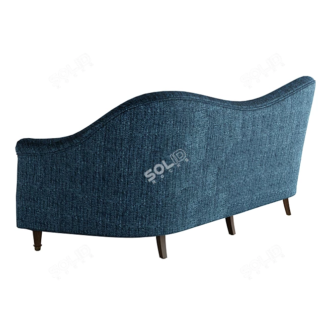 Elegant Camelback Three-Seater Sofa 3D model image 4