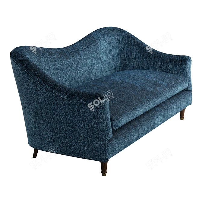 Elegant Camelback Three-Seater Sofa 3D model image 5