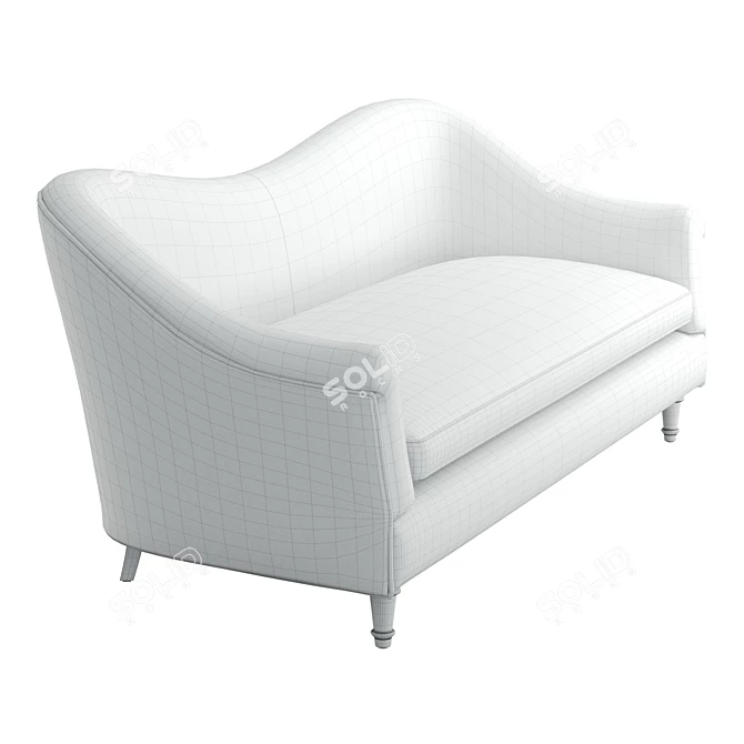 Elegant Camelback Three-Seater Sofa 3D model image 6