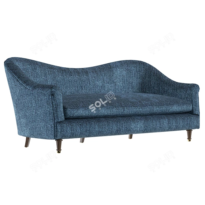 Elegant Camelback Three-Seater Sofa 3D model image 7