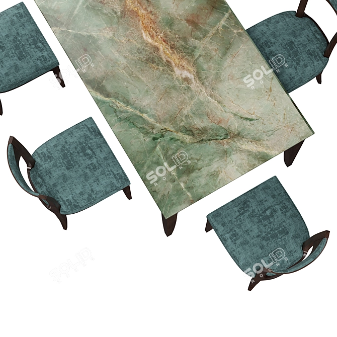 Urban Black Ash Dining Set 3D model image 6