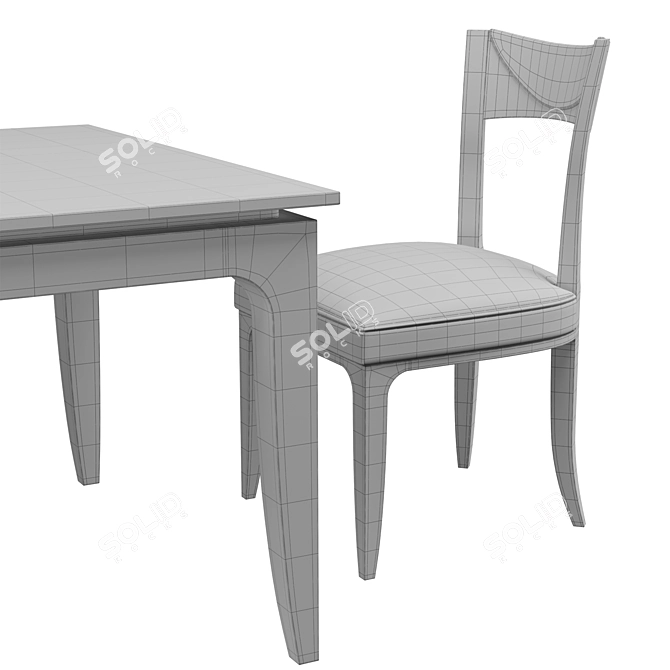 Urban Black Ash Dining Set 3D model image 7