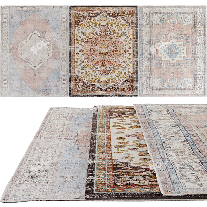 Unique Artistic Weavers Collection Rug 3D model image 1