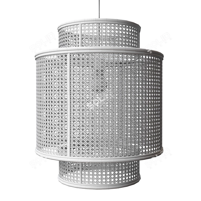 JACK 50cm Round Woven Pendant Light 3D model image 2