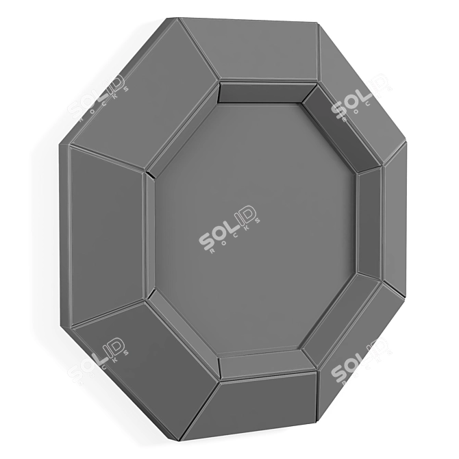 Elegant Round Wall Mirror 3D model image 2