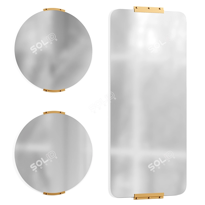 Elegant Round Yaquina Mirror 3D model image 1