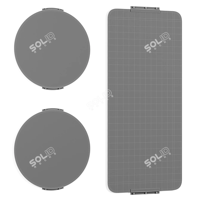 Elegant Round Yaquina Mirror 3D model image 2