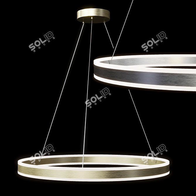 Indigo Galass Pendant Light Set 3D model image 1