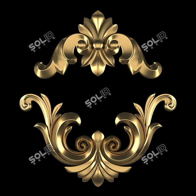 Elegant 3D Ornament Model Kit 3D model image 1