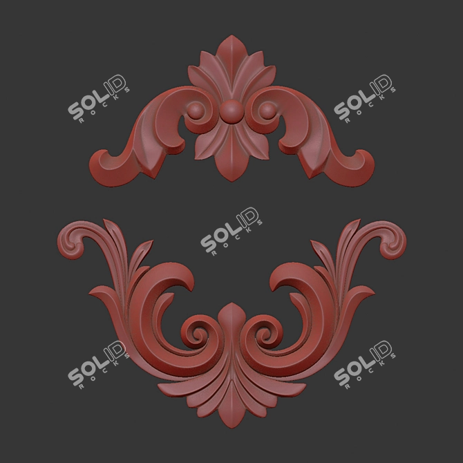 Elegant 3D Ornament Model Kit 3D model image 7